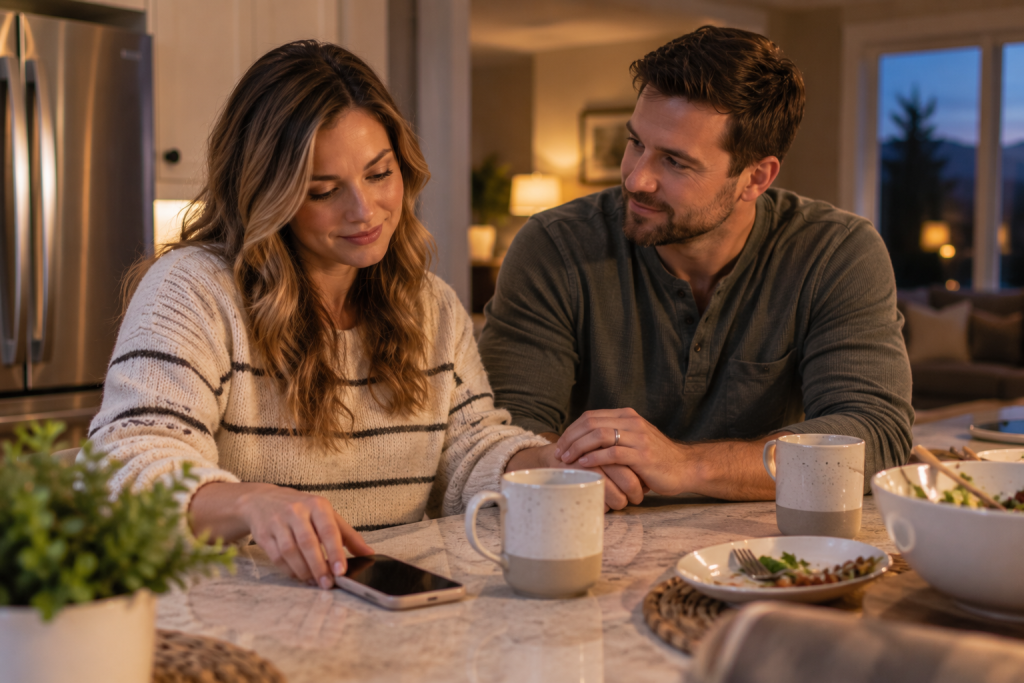 Prospective adoptive couple supporting each other during an adoption match