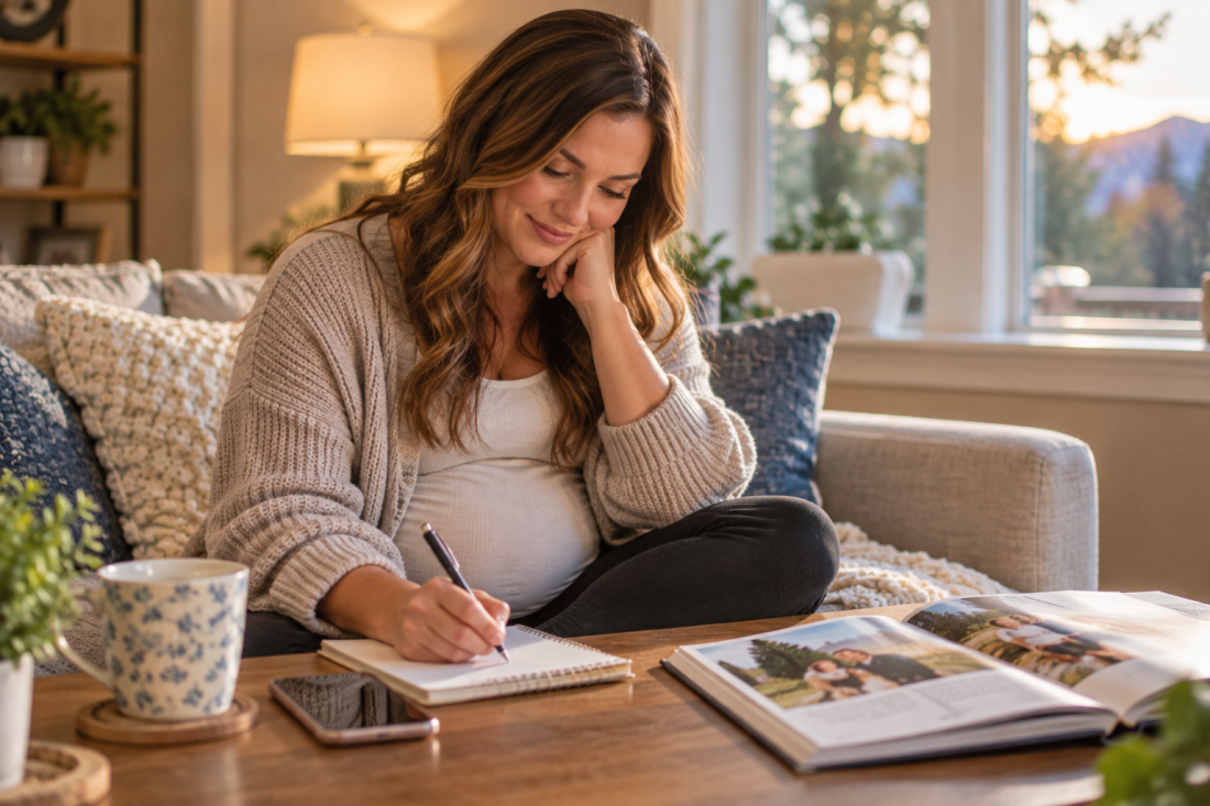 Expectant mother preparing questions before meeting prospective adoptive parents