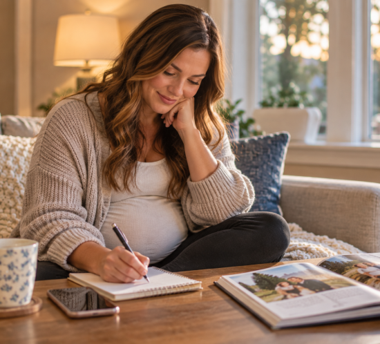 Expectant mother preparing questions before meeting prospective adoptive parents