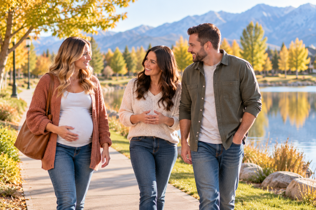Expectant mother taking time to think about choosing an adoptive family